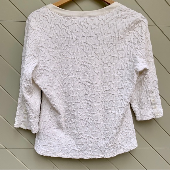 Anne Fontaine Square-Neck Textured Top - Picture 4 of 5